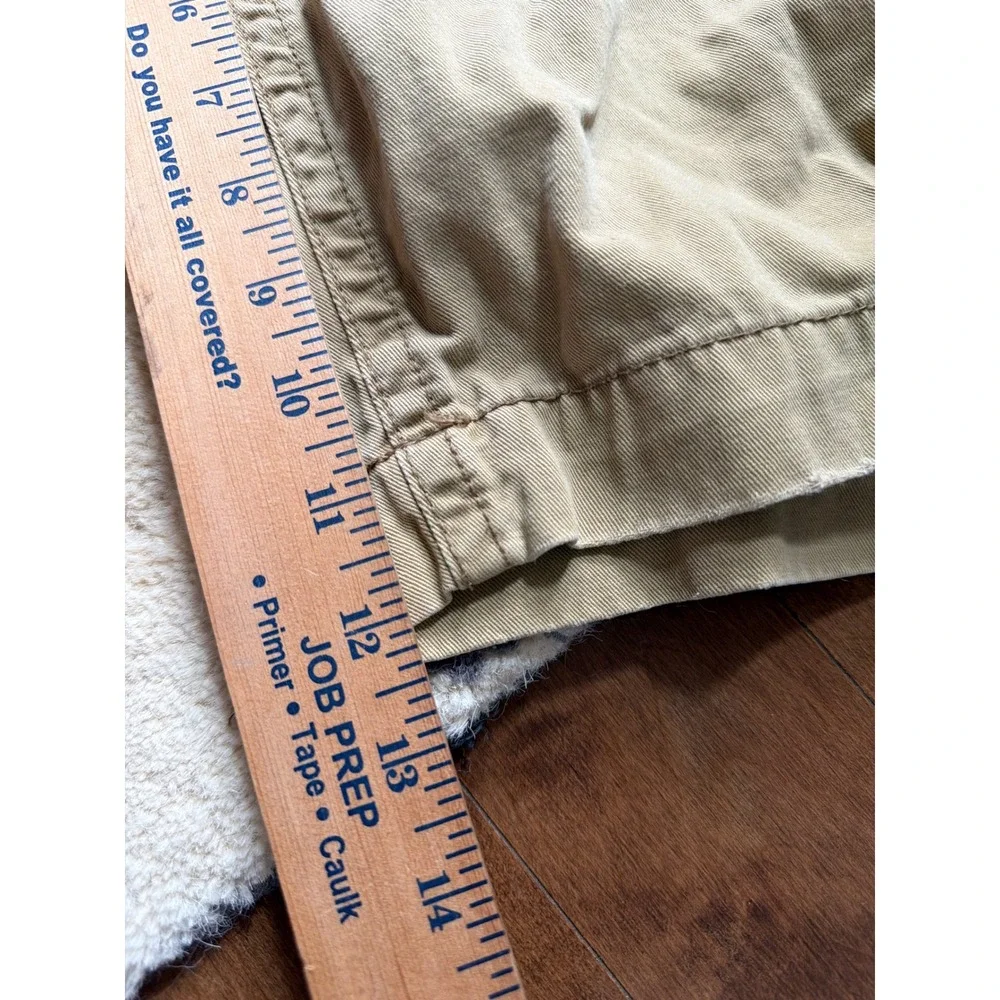 Aeropostale Mens Khaki Cargo Shorts Y2K baggy Paratrooper Thick Cotton Size 33